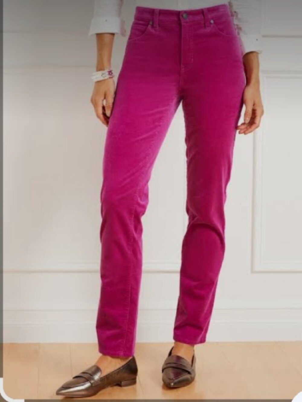 TALBOTS Straight-Leg Velveteen Pant - Solid 6